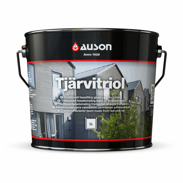 Pot 3L de goudron naturel de pin gris-fer pour peinture façade bois extérieur